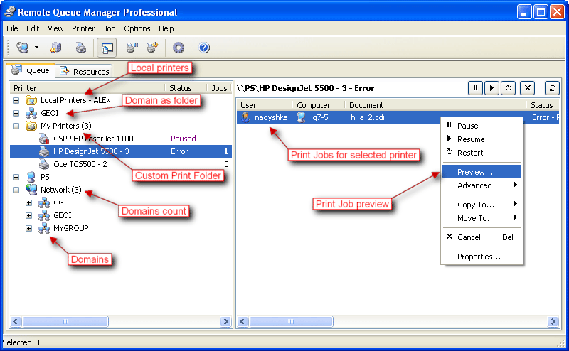 Remote Queue Manager Professional Screenshot